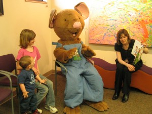 Mouse reading during Pediatrics, Reach Out and Read Program